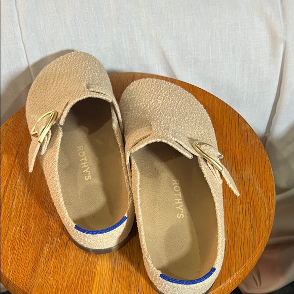 Rothy's Textured Cream Mules with Gold - Picture 2 of 5